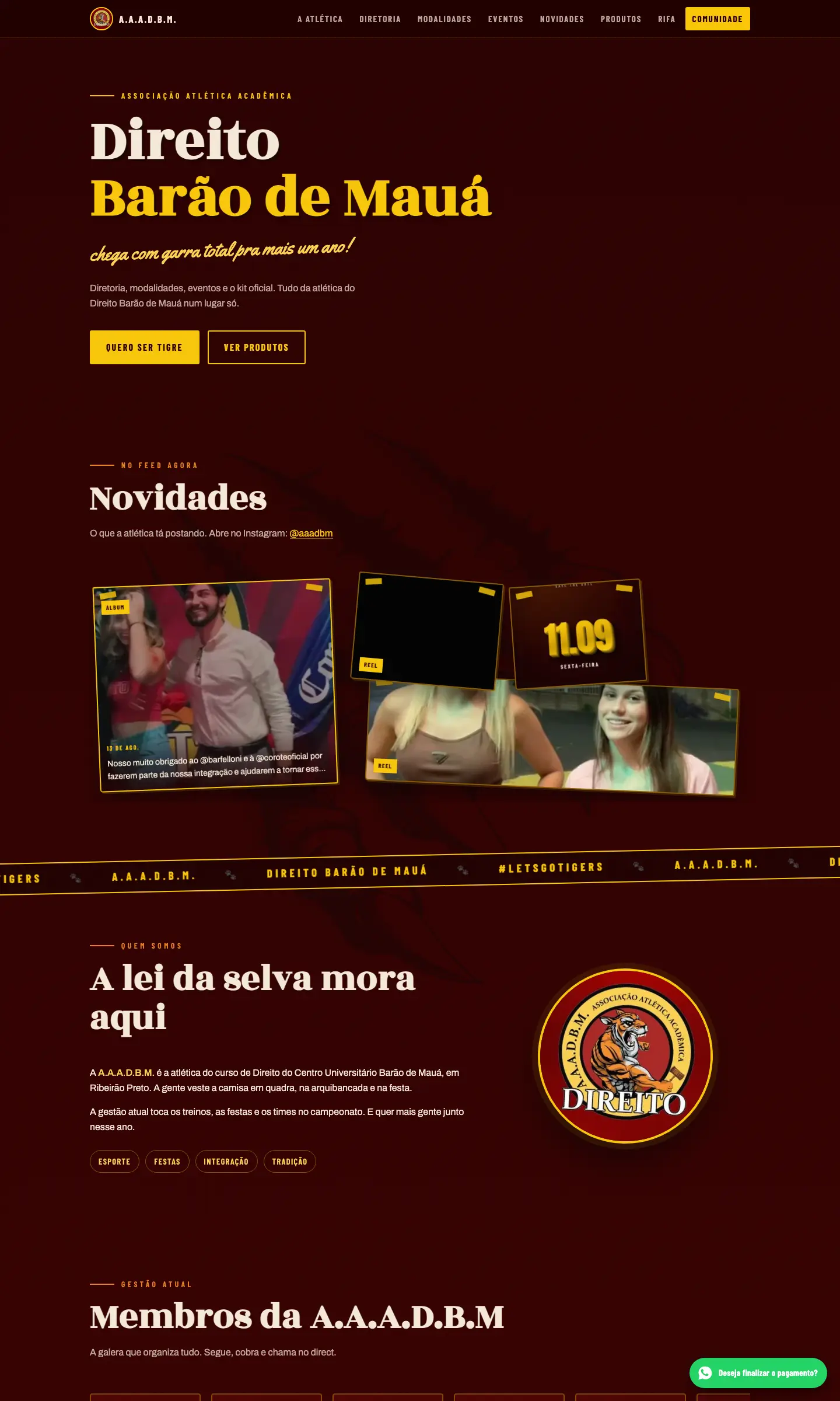 Tela do site AAADBM