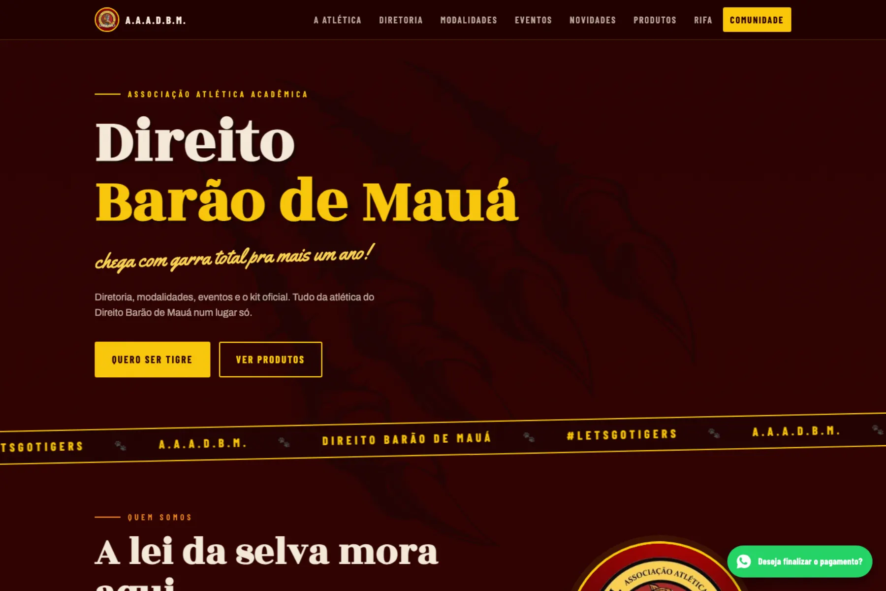 Tela do site AAADBM