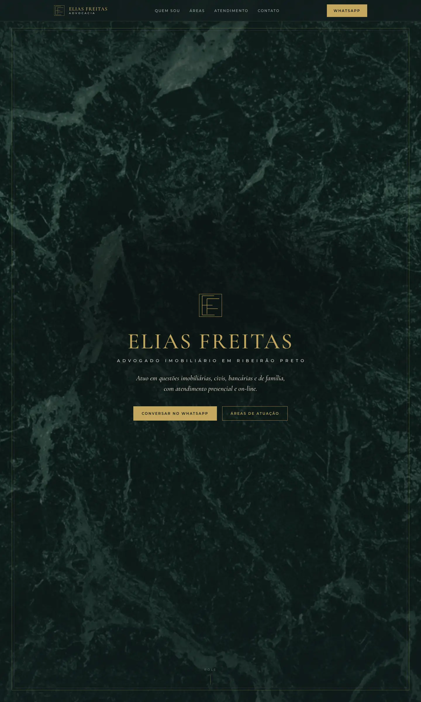 Tela do site Elias Freitas Advocacia